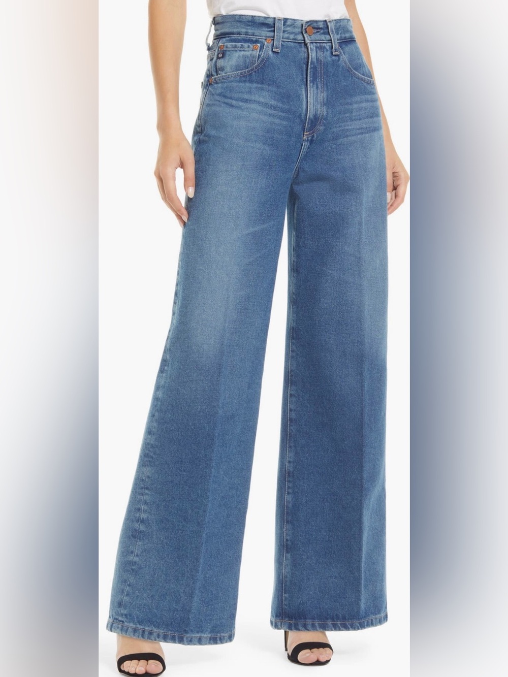 Ag Adriano Goldschmied Deven High Waist Wide
Leg Jeans - Picture 2 of 6